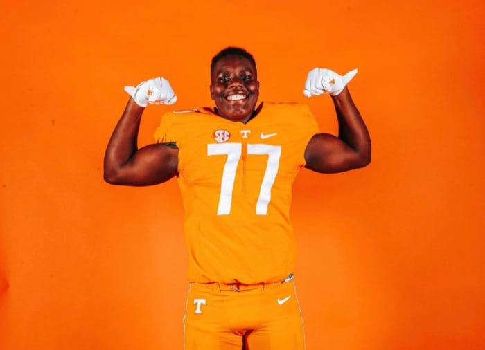 2025 5-star OT David Sanders Jr. during an unofficial visit to Tennessee. (Photo courtesy of David Sanders Jr.)